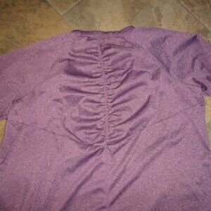 Spalding long sleeve shirt 1X activewear exercise purple v neck-cool back !